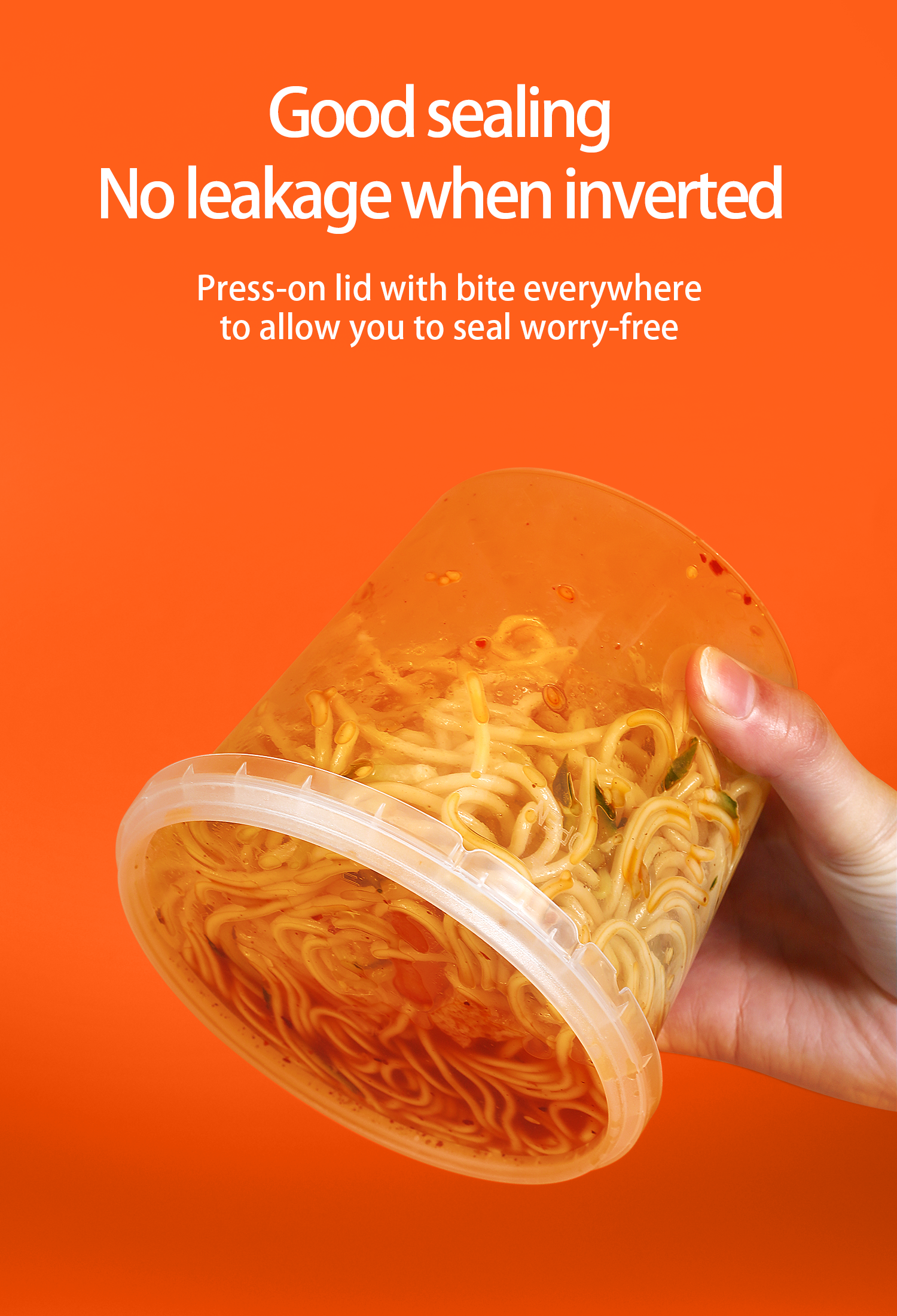 Transparent Round Plastic Food Storage Buckets Capacity 280ml/450ml/650ml Food Grade