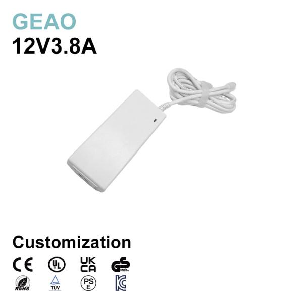 12V 3.8A Desktop Power Adapter For Sphygmomanometer CCTV Light Cat Single Color