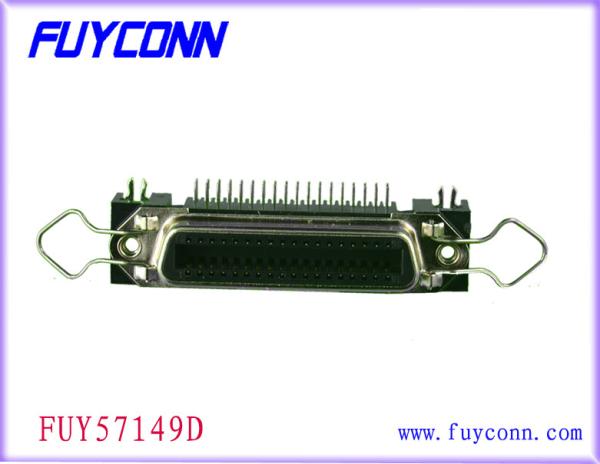 Quality 50 Pin Centronic PCB Right Angle Female Connector Certified UL for sale