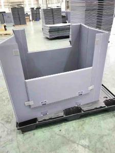 China Reusable Plastic Foldable Boxes Gray Collapsible Plastic Crates Rectangular on sale