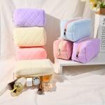 Aesthetic Plush Cosmetic Makeup Bag Cute Pink Pouch Toiletry Organizer 7 × 4