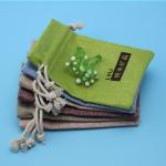 10x15cm Different Color Logo Printed Jute Drawstring Bag
