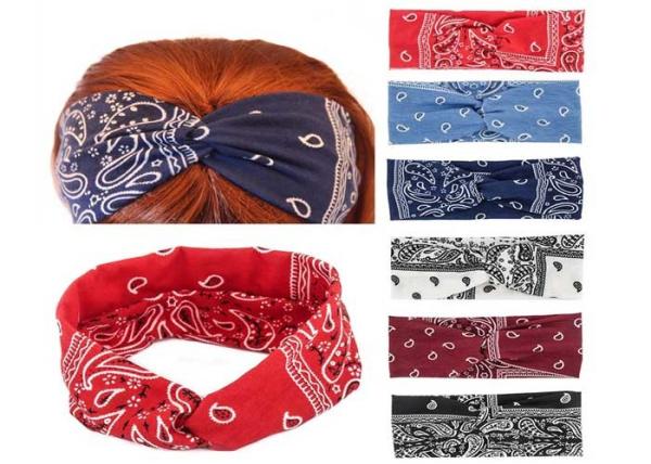 Buy cheap thick wide hair bands Cross knot bow elastic 6 color elastic headband for women's wiry hair accessories from wholesalers