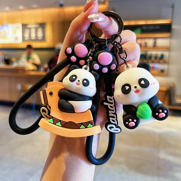 Buy cheap 30g Lightweight Cute Cartoon Panda Keychain Pendant for Kids' Handbags Christmas Gifts from wholesalers