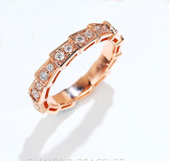 Buy cheap Serpenti Viper 18K Gold Diamond Rings 3.5g 18K Rose Gold Wedding Band from wholesalers