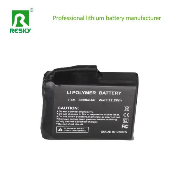 Heated Rechargeable Li-ion 18650 Battery Pack 2600mAh 7.4V