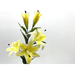 Long - Lasting Multiple Color Artificial Lilies With 3 Flowers And 2 Buds 98 CM