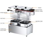 Commercial Table Top Double Cylinder Electric Deep Fryer Advantage Convenient 9