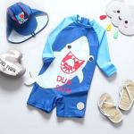 Split Blue Big Boy Swimwear Sets Shark Conservative Boy 3pcs Swimsuit Carton