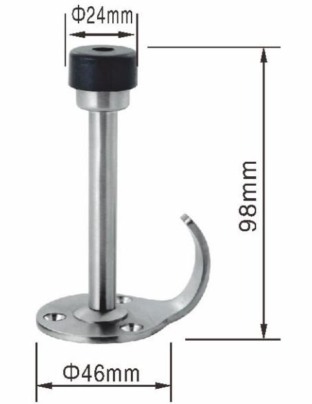 Buy cheap Antirust Stainless Steel Interior Door Stops With Cloth Hook Rubber Striker from wholesalers