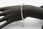 925 Silver Created Yellow Cubic Zirconia Tennis Bracelet (SB1001)