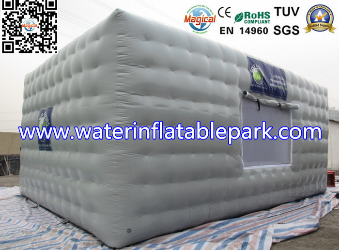Large Grey Inflatable Cube Tent Temporary Buildings With CE UL certificates