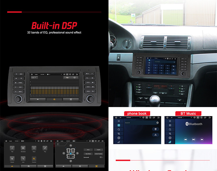 BMW E39 OEM Android Car Audio With Physical Buttons 4G DSP Wireless Carplay