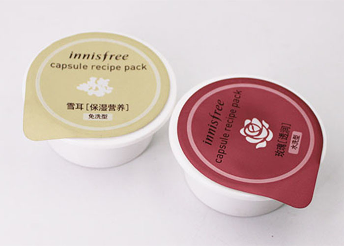 Granule Package Capsule Recipe Pack / Plastic Container Cups With Sealing Film