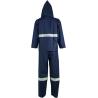 Buy cheap Hooded Reflective Running Rain Jacket Fishing Clothes Heavy PU High Visibility Rain Gear Poncho from wholesalers