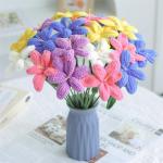 Knited Pile Handmade Crochet Tulip Bouquet Faux Floral Table Decor for Valentine