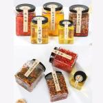 Square Shaped Glass Food Storage Jars With Screw Metal Cap Soda Glass Material