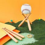 Mini Baseball Bat Display Stand Fashion Ornament Crafts Wooden Stand Holder For