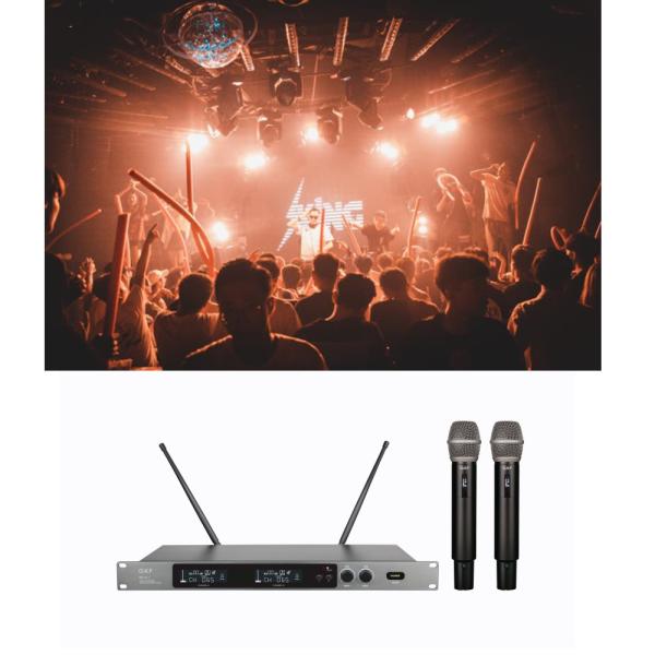 Buy cheap Microphone Wireless Professional System UHF Mic Automatic Frequency 80M Party Stage Church from wholesalers