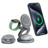 Buy cheap 3 In 1 Metallic Magnetic Wireless Charger 360 Rotating Folding 88*80*25mm from wholesalers