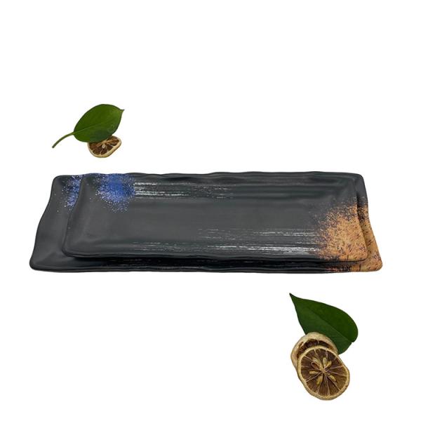Buy cheap Black Melamine Restaurant Plates Dinnerware Melamine Rectangle Shape Plate from wholesalers