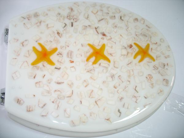 Buy cheap sea star shell poly resin toilet seat from wholesalers