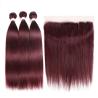 Buy cheap 13X4 Lace Frontal 100% Brazilian Virgin Hair / 99J Color Silky Straight Human Hair Weave from wholesalers