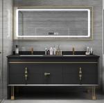 ISO9001 Luminescent Contemporary Bathroom Cabinets Floating Vanity Triangle