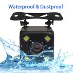 4 LED Light Auto Backup Camera Wide Angle View Universal Black Safe Parking