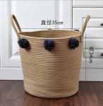 Hand knit home living room makeup decorative table cotton rope gray storage