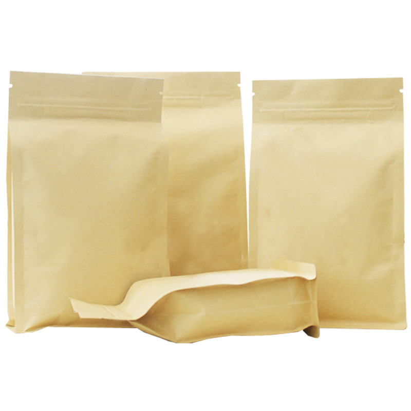 Resealable Snack Stand up Zipper Pouch Plastic Aluminum Foil Lined Kraft Packaging Food Paper Bags with Window