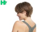 Kanekalon Fiber Short Synthetic Wigs Straight , Short Bob Hair Wigs