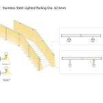 D42.4mm IP65 24VDC SS LED Handrail Light 2500K For Outdoor Indoor Step