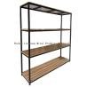 Buy cheap H1800mm L800mm Warehouse Storage Shelves Wood And Black Metal Rack Three Layer from wholesalers