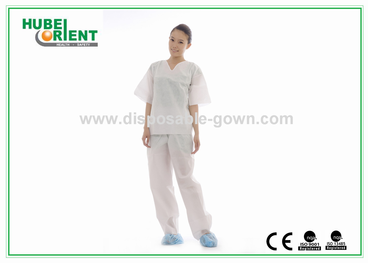 Non Irritating 45gsm SMS Disposable Pajamas Wth Shirt And Trousers For Operation