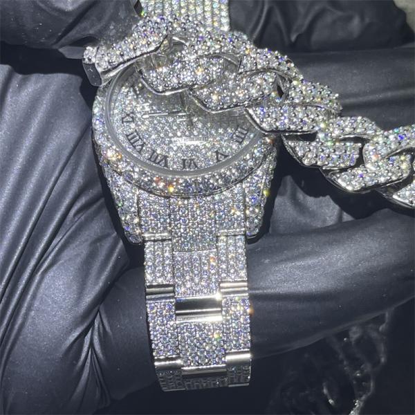 Buy cheap Excellent Polish VVS Moissanite Diamond Watch Hip Hop Iced Out Watches With GRA from wholesalers