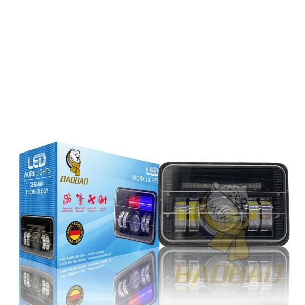 Buy cheap 5 Inch Plastic Red Blue Flash 12V Universal Motorcycle Headlight from wholesalers