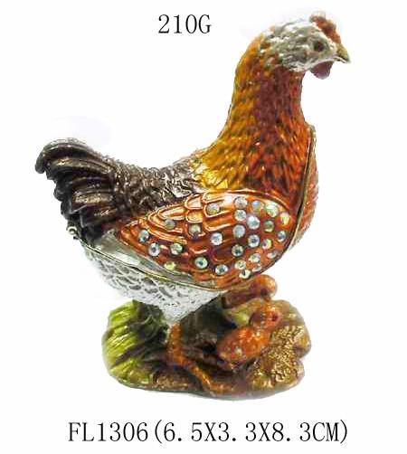 Buy cheap Unique hen jewelry box metal jewelry trinket box hen jewelry box from wholesalers