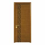 Single Interior PVC Wooden Doors PU Painting Solid Wood Entry Door 45mm Thick