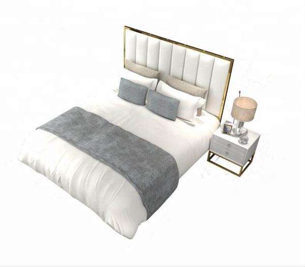 Buy cheap Rectangular Genuine Leather Hotel Luxury Bed from wholesalers