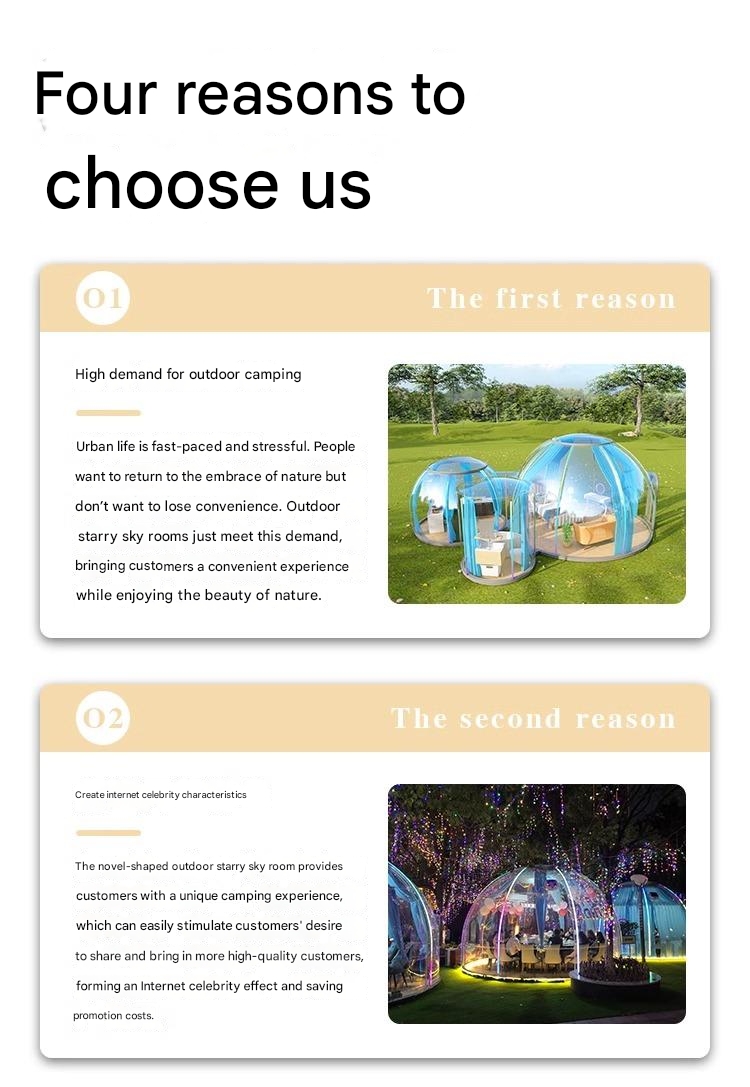 360-degree Panoramic Transparent Outdoor Star Room PC Hotel Bubble Tent for Outdoor Homestay Sun Room