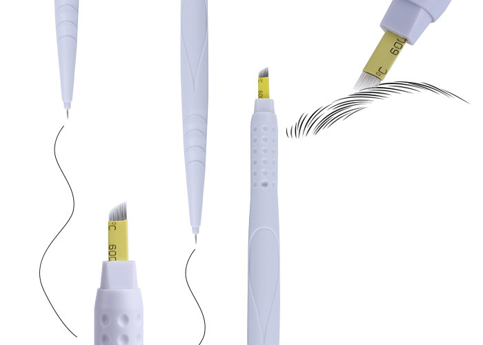 Private Label White Dual Head Disposable Microblading Pen For Hairstroke / Shadow