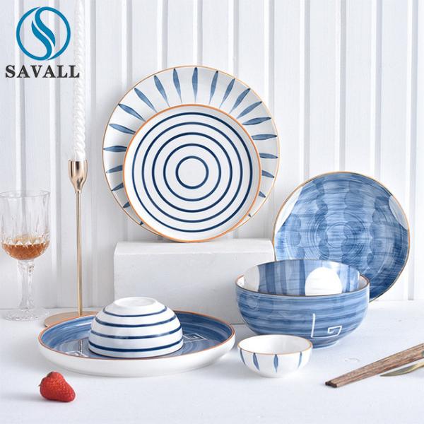 Buy cheap Wide Rim Craftsman White Porcelain Dinnerware Set Stackable For Banquet from wholesalers