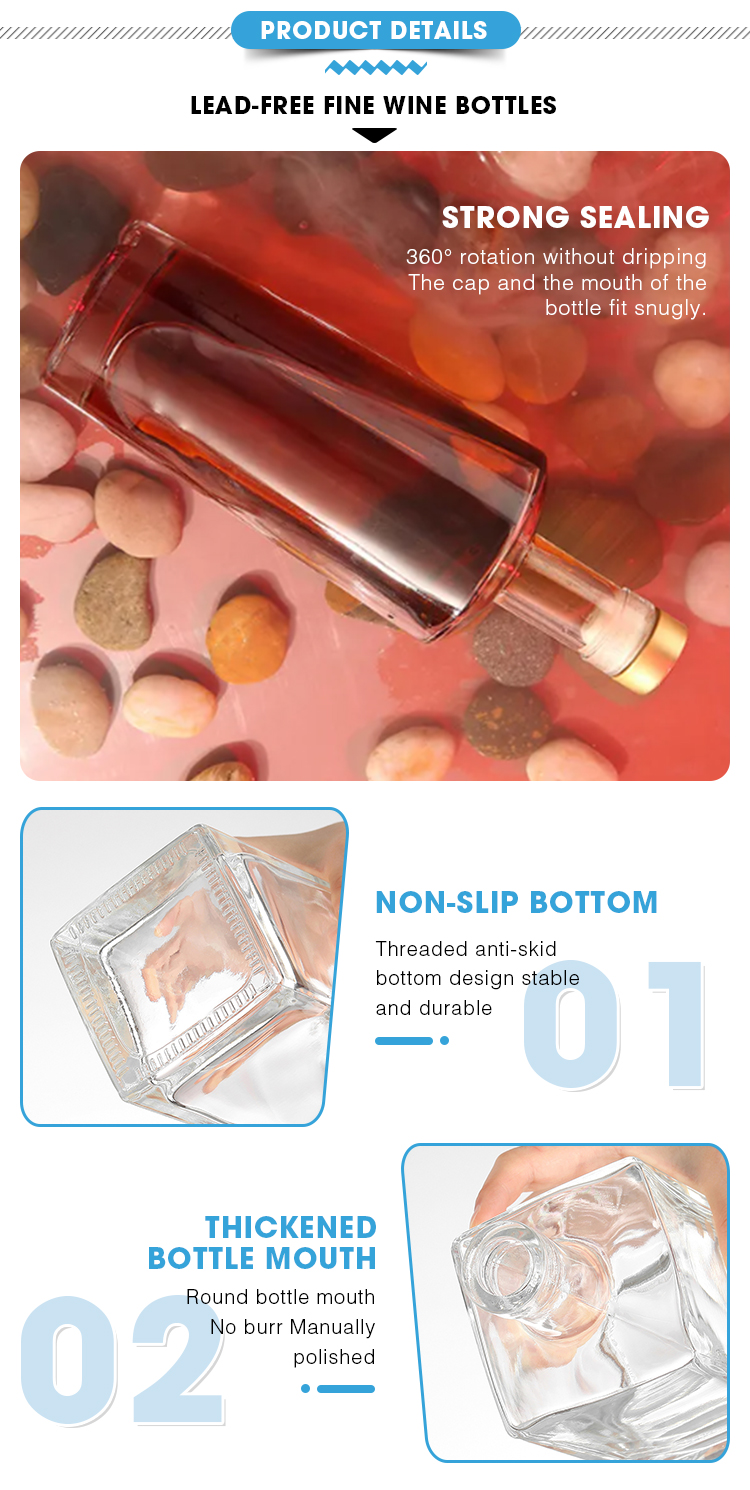 Hot Stamping Surface Handling 500ml 700ml 750ml 50ml Glass Bottle for Other Beverages