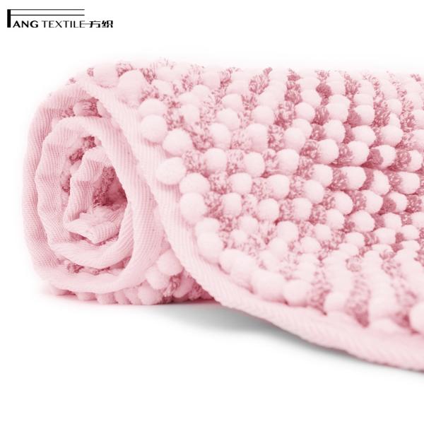 Buy cheap 17x24 Inch Wear Resistant Pink Bathroom Chenille Noodle Bath Rug from wholesalers