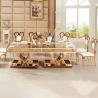 Buy cheap Custom Golden Stainless Steel Glass Dining Table Luxury Rectangle Furniture from wholesalers