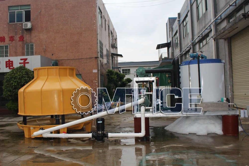 8ton Flake Ice Maker Machine For Fishes Storage with Compressor Bitzer
