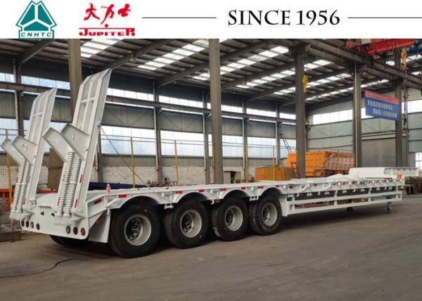 Buy cheap 4 Axle 80 Tons 20/30/40FT Low Bed Truck Trailer With Spring Suspension from wholesalers