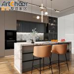 Traditional Design Waterproof Kitchen Cabinets with Radius Beveled Edge