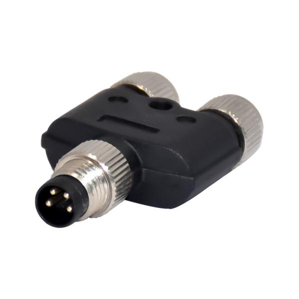4pins Circular M8 Waterproof Connector Male Y Type Splitter Assembly Straight